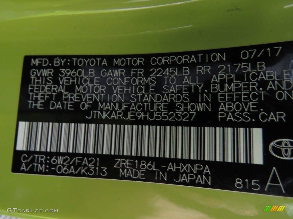 2017 Corolla iM  - Spring Green Metallic / Black photo #26