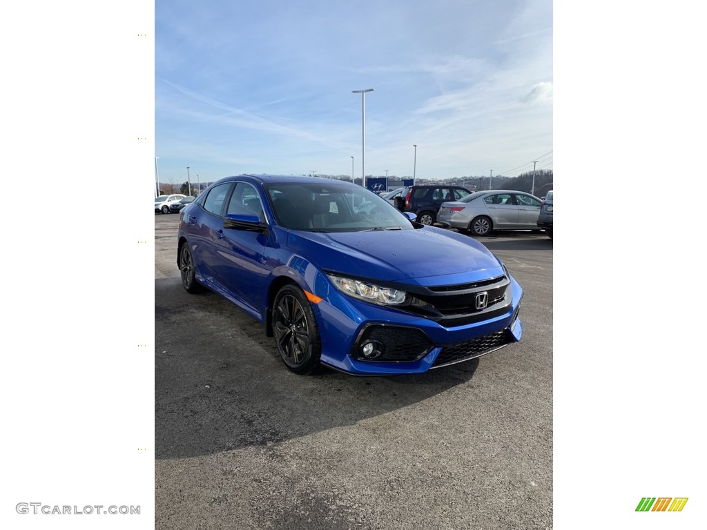 2019 Civic EX Hatchback - Agean Blue Metallic / Black photo #4