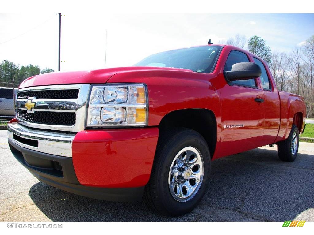 2009 Silverado 1500 LS Extended Cab - Victory Red / Dark Titanium photo #2