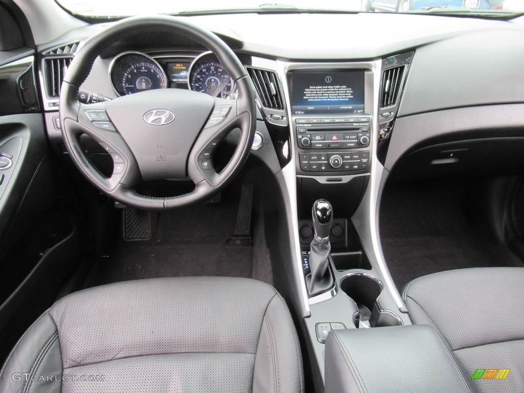 2014 Sonata Limited - Phantom Black Metallic / Black photo #14