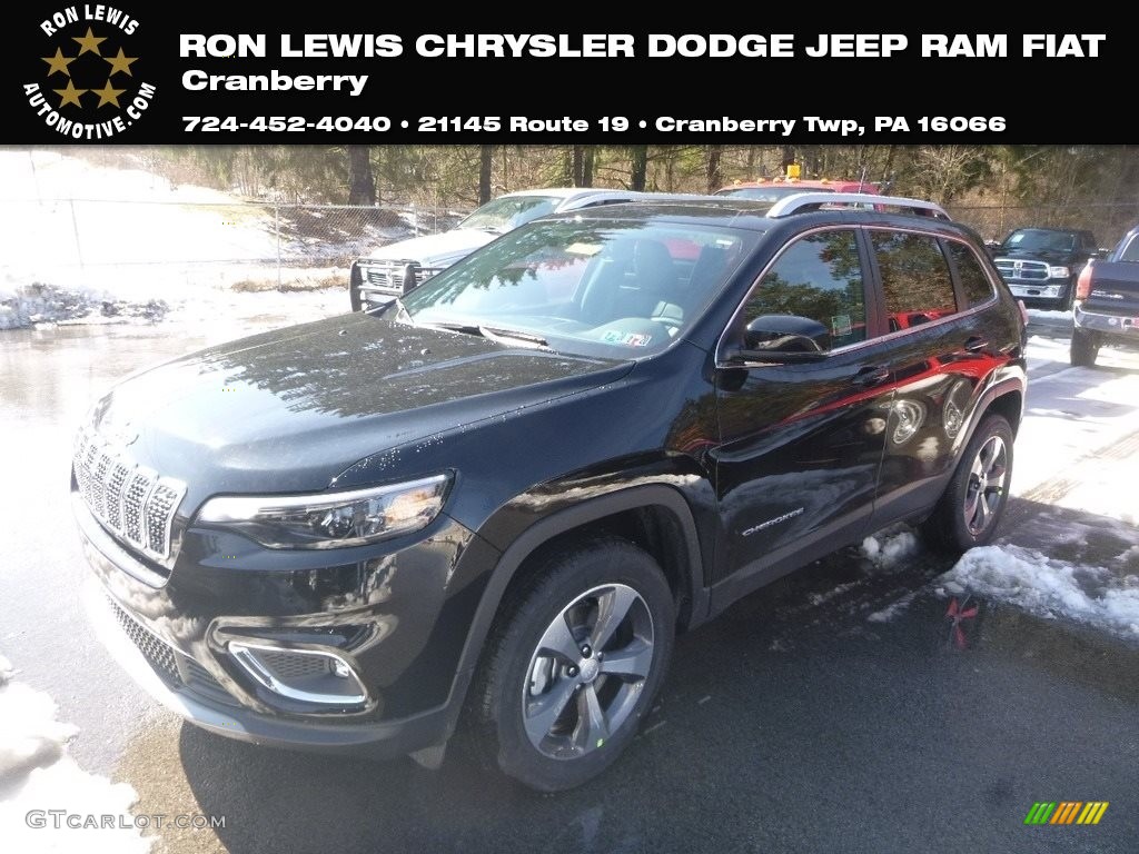 2019 Cherokee Limited 4x4 - Diamond Black Crystal Pearl / Black photo #1