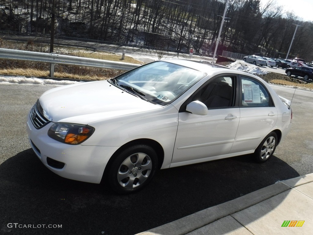 2009 Spectra EX Sedan - Clear White / Gray photo #7
