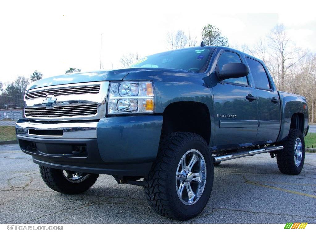2009 Silverado 1500 LT Z71 Crew Cab 4x4 - Blue Granite Metallic / Light Titanium photo #2