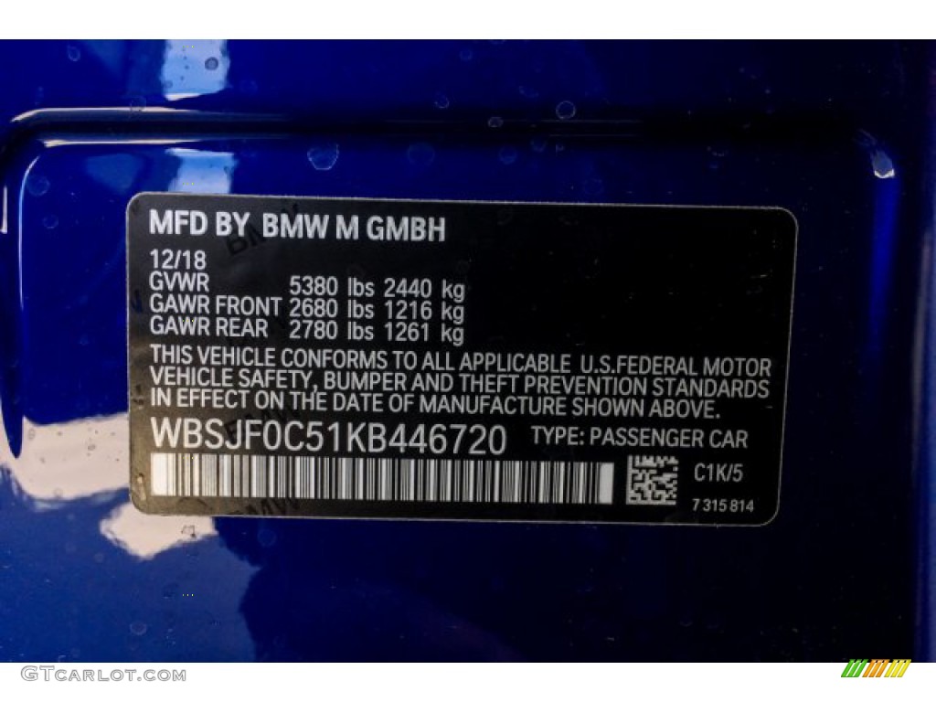 2019 M5 Competition - Marina Bay Blue metallic / Silverstone photo #11