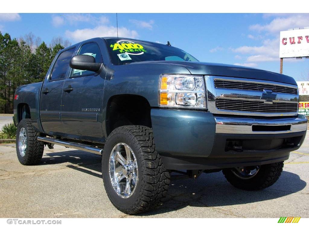 2009 Silverado 1500 LT Z71 Crew Cab 4x4 - Blue Granite Metallic / Light Titanium photo #4