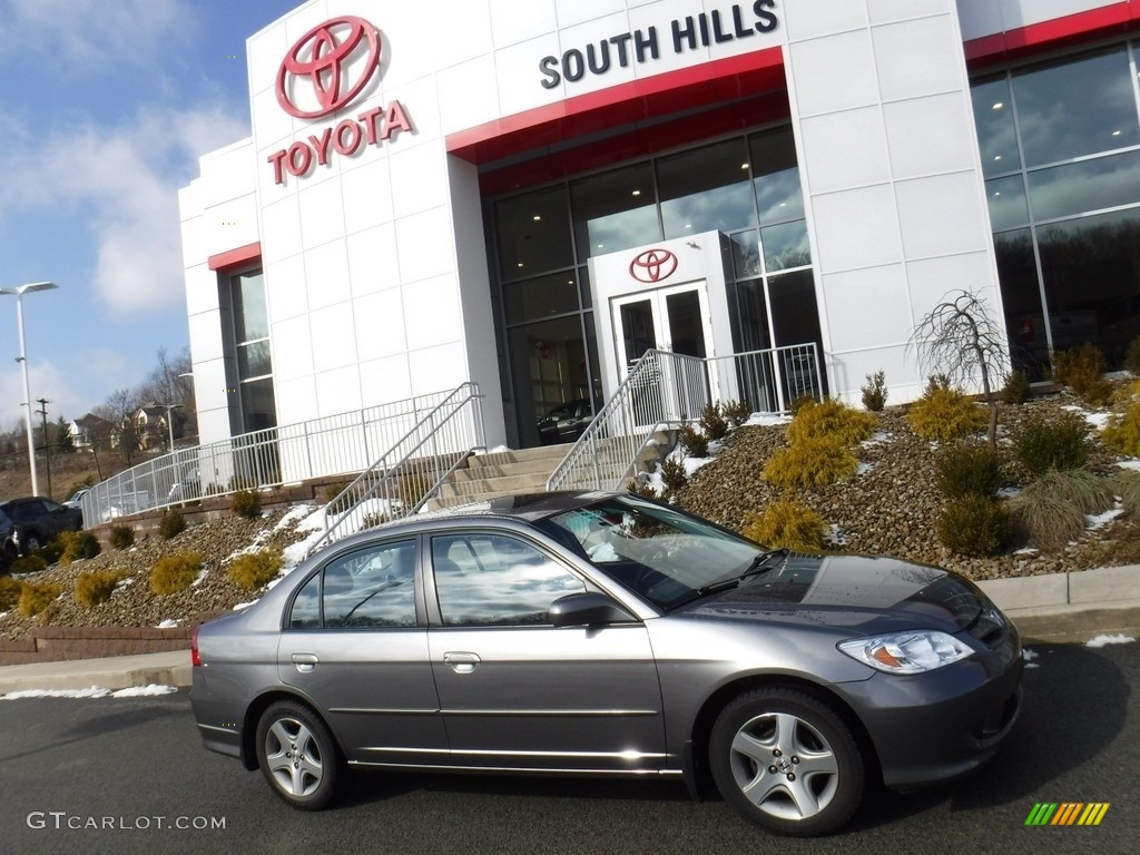 2004 Civic EX Sedan - Magnesium Metallic / Gray photo #2