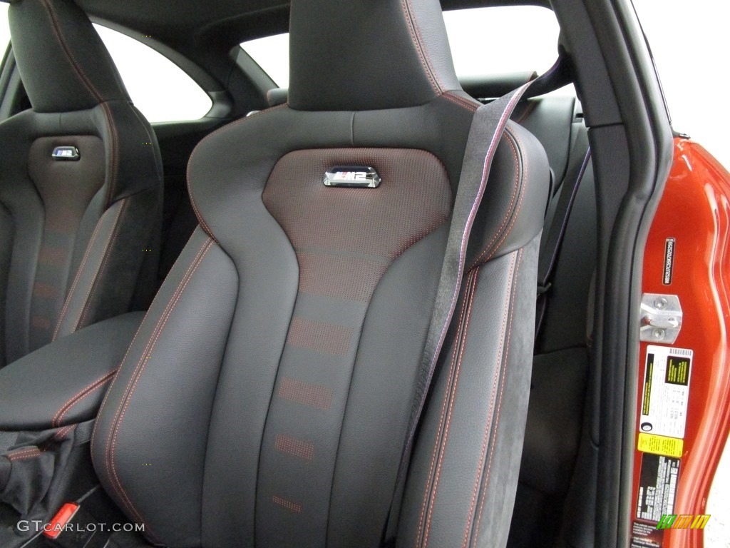 Black w/Orange Stitching Interior 2019 BMW M2 Competition Coupe Photo #132027622