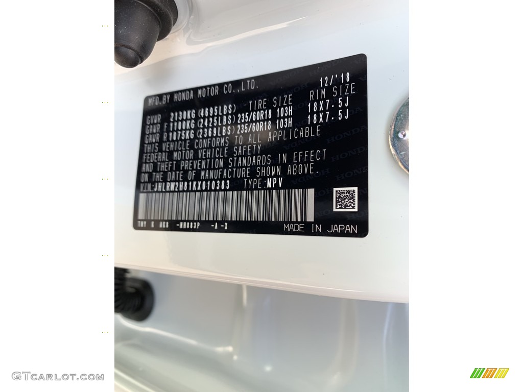2019 CR-V EX-L AWD - Platinum White Pearl / Black photo #14