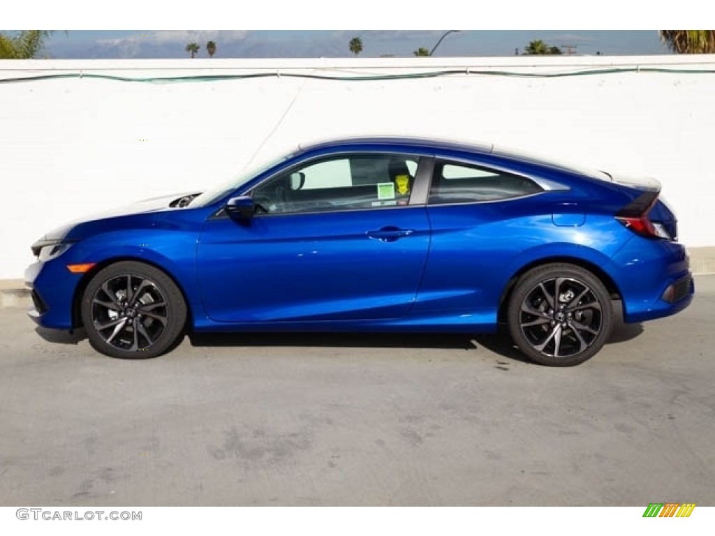 2019 Civic Sport Coupe - Agean Blue Metallic / Black photo #5