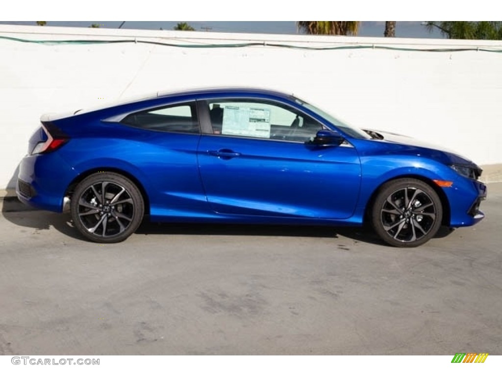 2019 Civic Sport Coupe - Agean Blue Metallic / Black photo #9