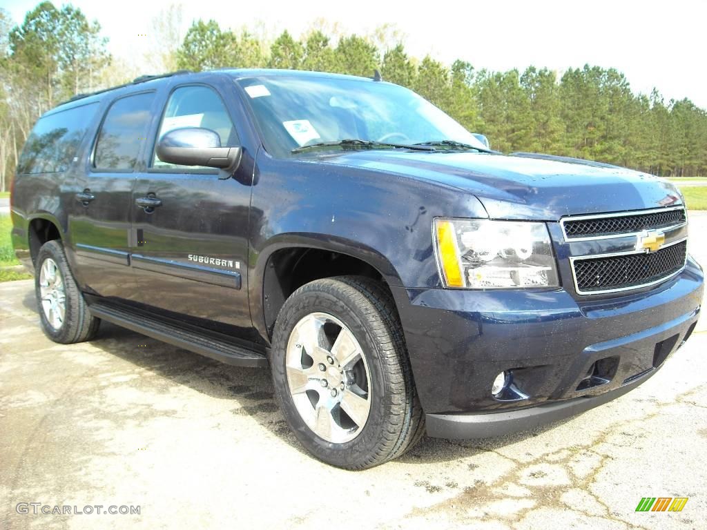 2009 Suburban LT - Dark Blue Metallic / Light Cashmere/Dark Cashmere photo #4