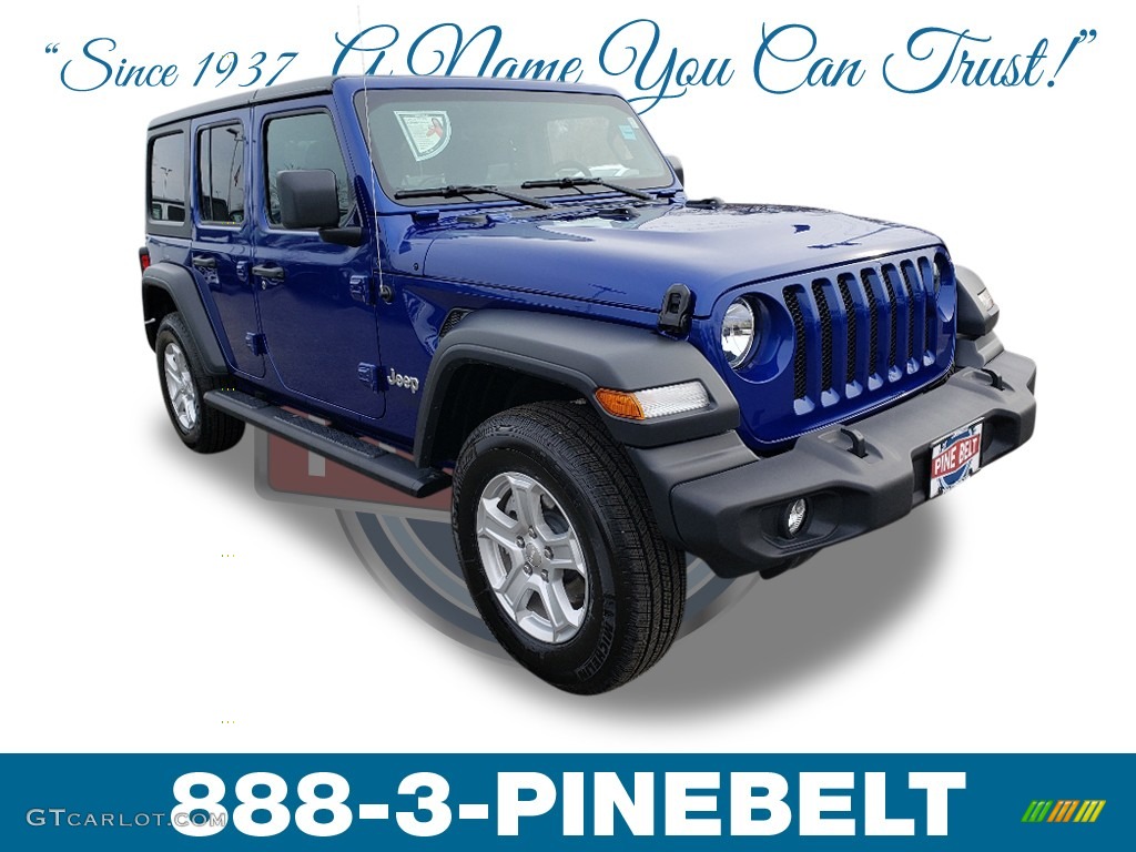 2019 Wrangler Unlimited Sport 4x4 - Ocean Blue Metallic / Black photo #1