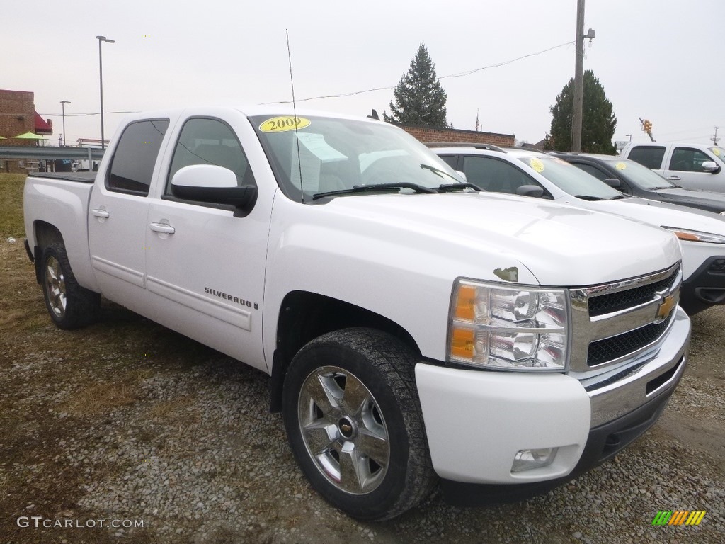 2009 Silverado 1500 LTZ Crew Cab 4x4 - White Diamond Tricoat / Light Titanium photo #6