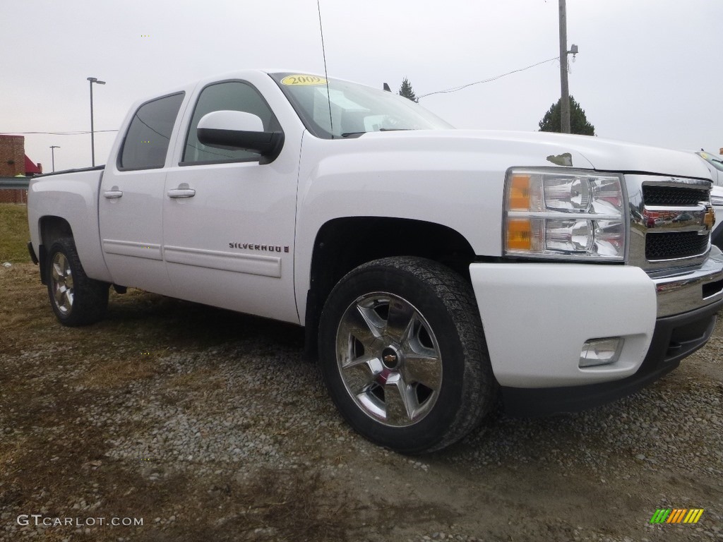 2009 Silverado 1500 LTZ Crew Cab 4x4 - White Diamond Tricoat / Light Titanium photo #7