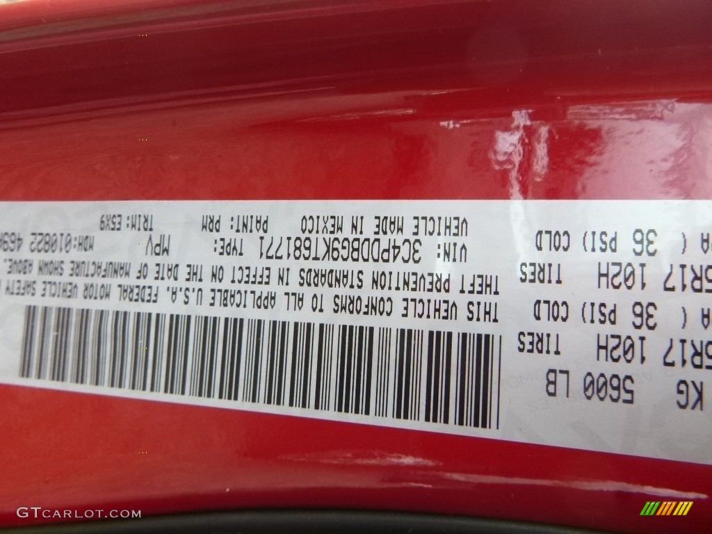 2019 Journey Color Code PRM for Redline 2 Coat Pearl Photo #132063138