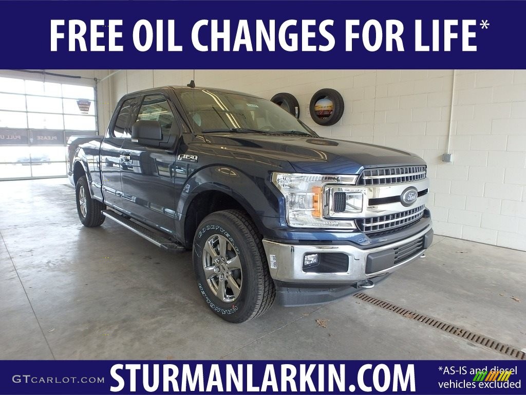2019 F150 XLT SuperCab 4x4 - Blue Jeans / Earth Gray photo #1