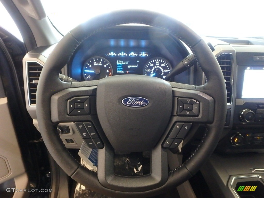 2019 Ford F150 XLT SuperCab 4x4 Earth Gray Steering Wheel Photo #132068085
