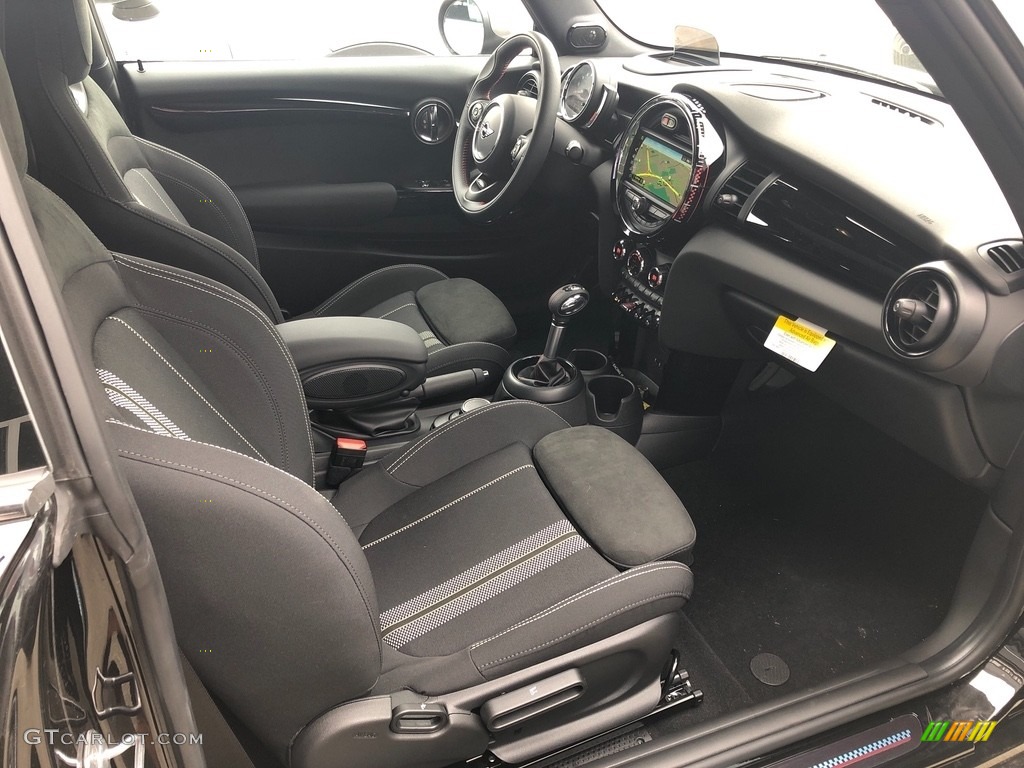 Carbon Black Dinamica/Double Stripe Interior 2019 Mini Hardtop John Cooper Works 2 Door Photo #132069178