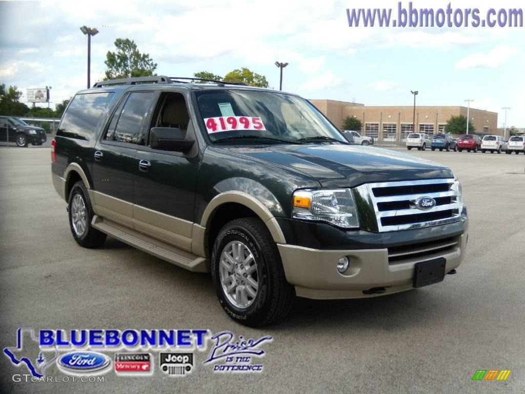 2009 Expedition EL Eddie Bauer 4x4 - Stone Green Metallic / Camel photo #5