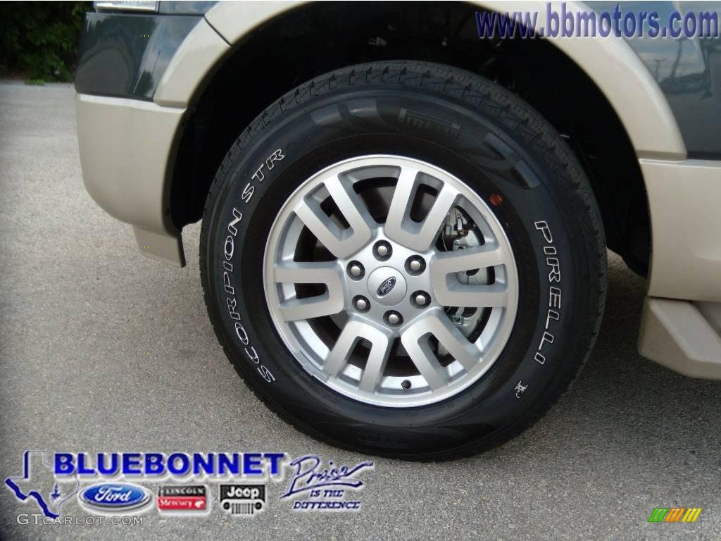 2009 Expedition EL Eddie Bauer 4x4 - Stone Green Metallic / Camel photo #24