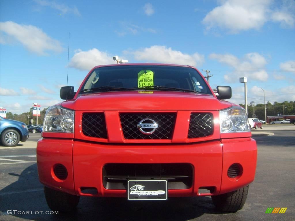 2007 Titan XE King Cab - Red Alert / Graphite Black/Titanium photo #8