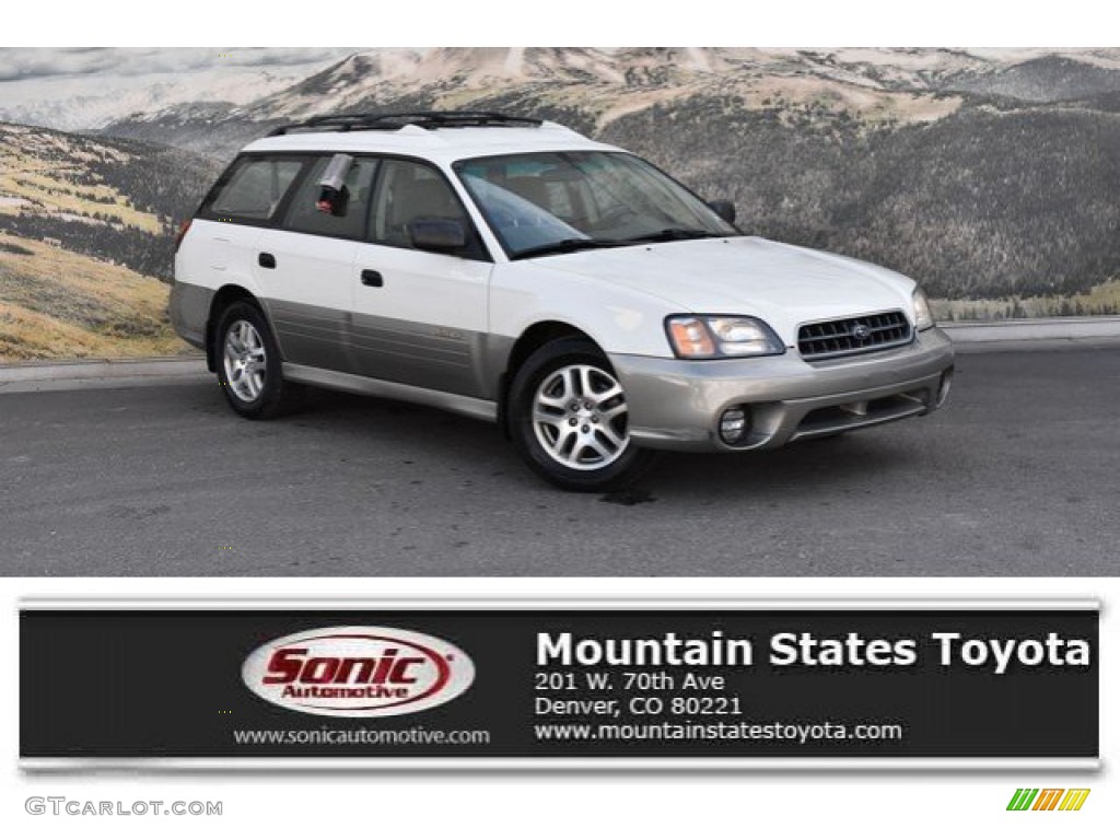 2003 Outback Wagon - White Frost Pearl / Gray photo #1