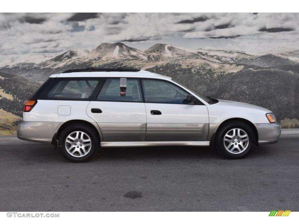 2003 Outback Wagon - White Frost Pearl / Gray photo #2