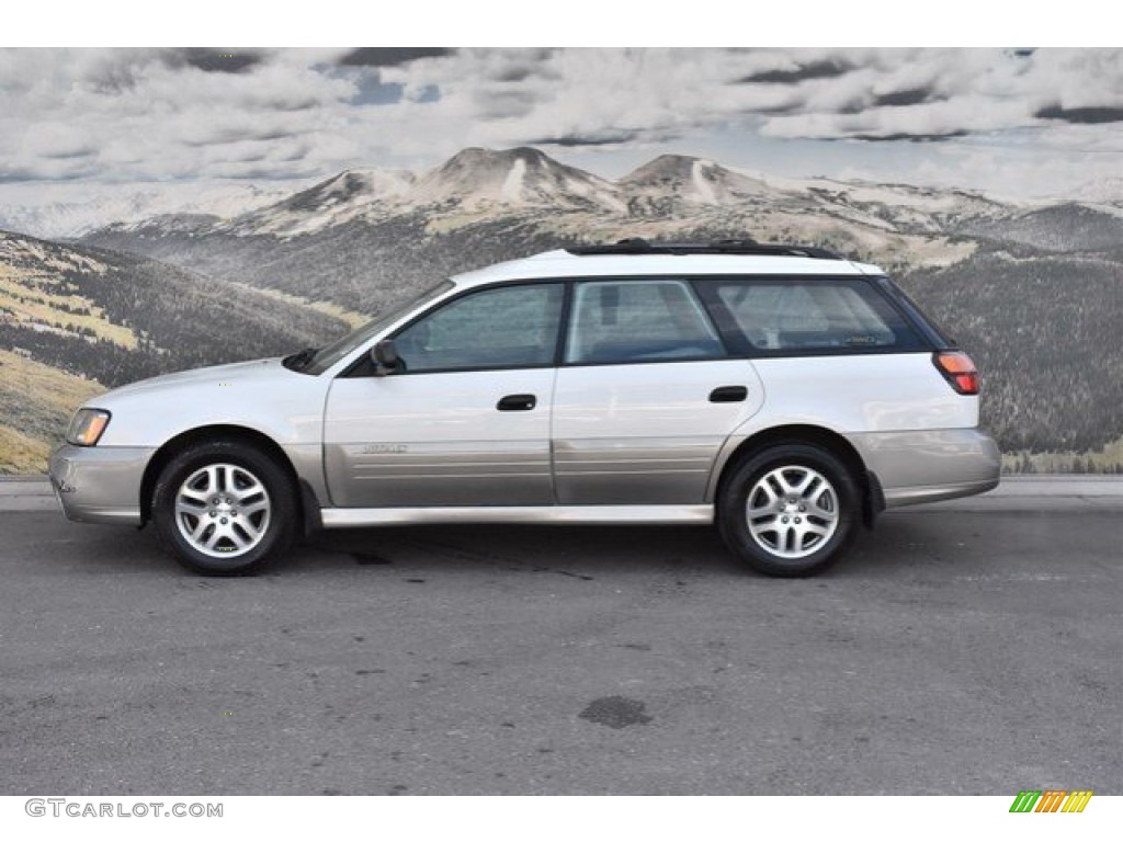 2003 Outback Wagon - White Frost Pearl / Gray photo #6