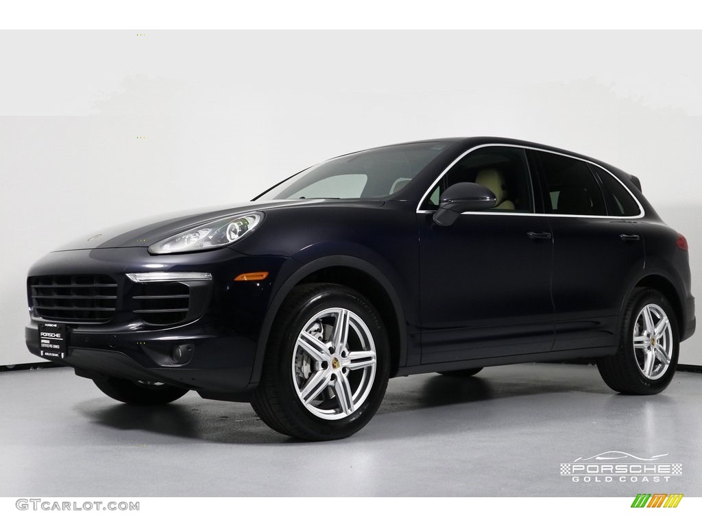 2016 Cayenne S - Moonlight Blue Metallic / Black/Luxor Beige photo #3