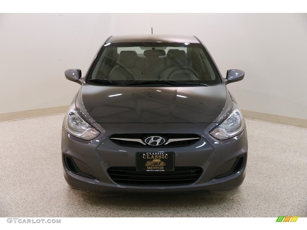 2012 Accent GLS 4 Door - Cyclone Gray / Gray photo #2