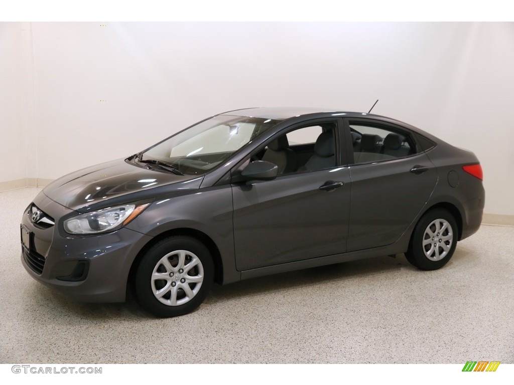2012 Accent GLS 4 Door - Cyclone Gray / Gray photo #3