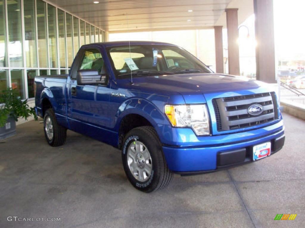 2009 F150 STX Regular Cab - Blue Flame Metallic / Stone/Medium Stone photo #1