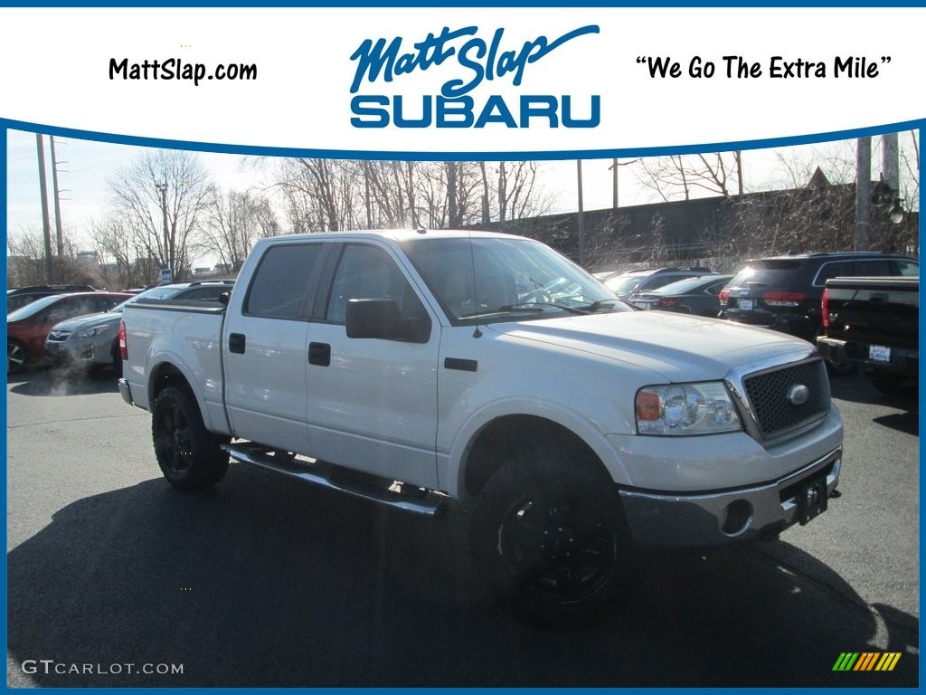 2007 F150 Lariat SuperCrew 4x4 - White Sand Tri-Coat / Tan photo #1