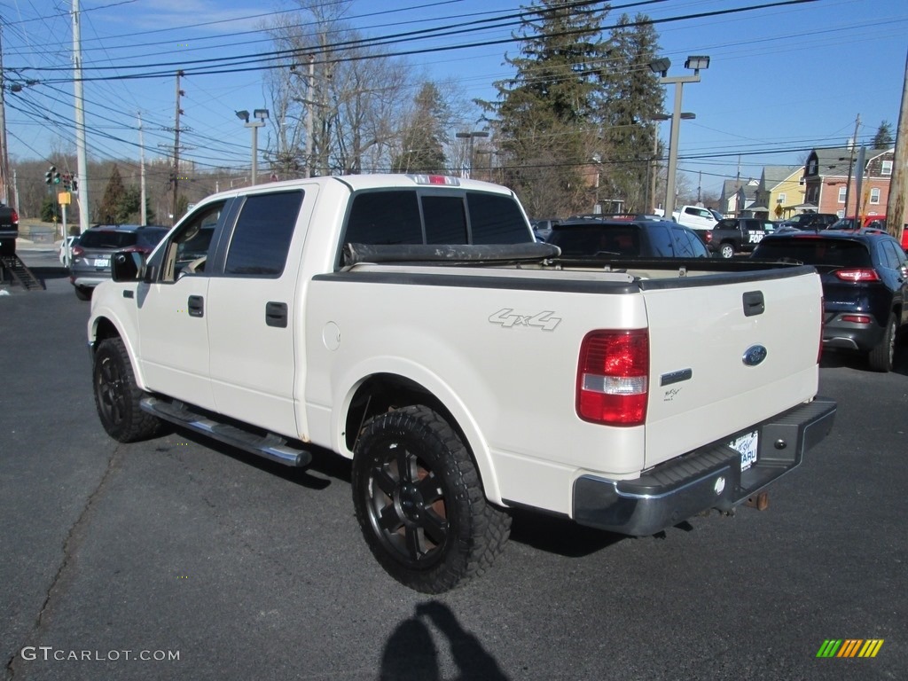 2007 F150 Lariat SuperCrew 4x4 - White Sand Tri-Coat / Tan photo #8