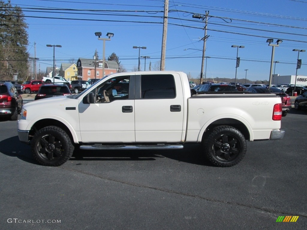 2007 F150 Lariat SuperCrew 4x4 - White Sand Tri-Coat / Tan photo #9