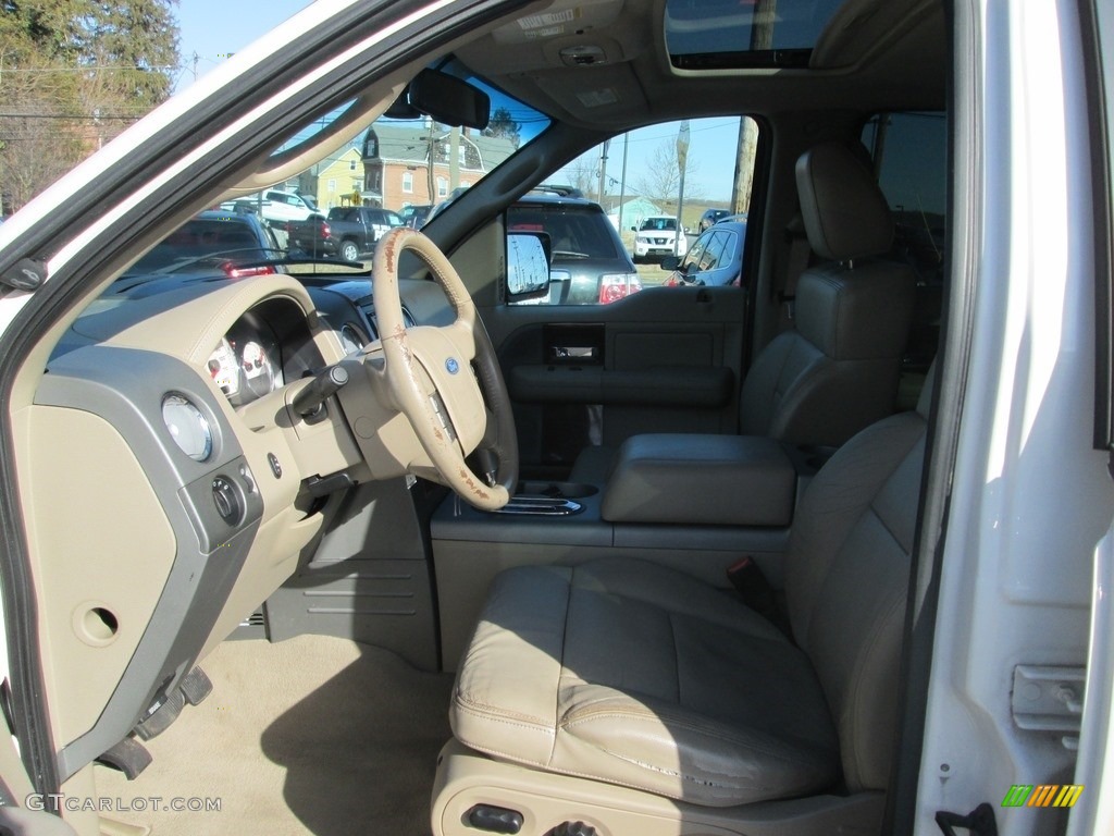 2007 F150 Lariat SuperCrew 4x4 - White Sand Tri-Coat / Tan photo #13