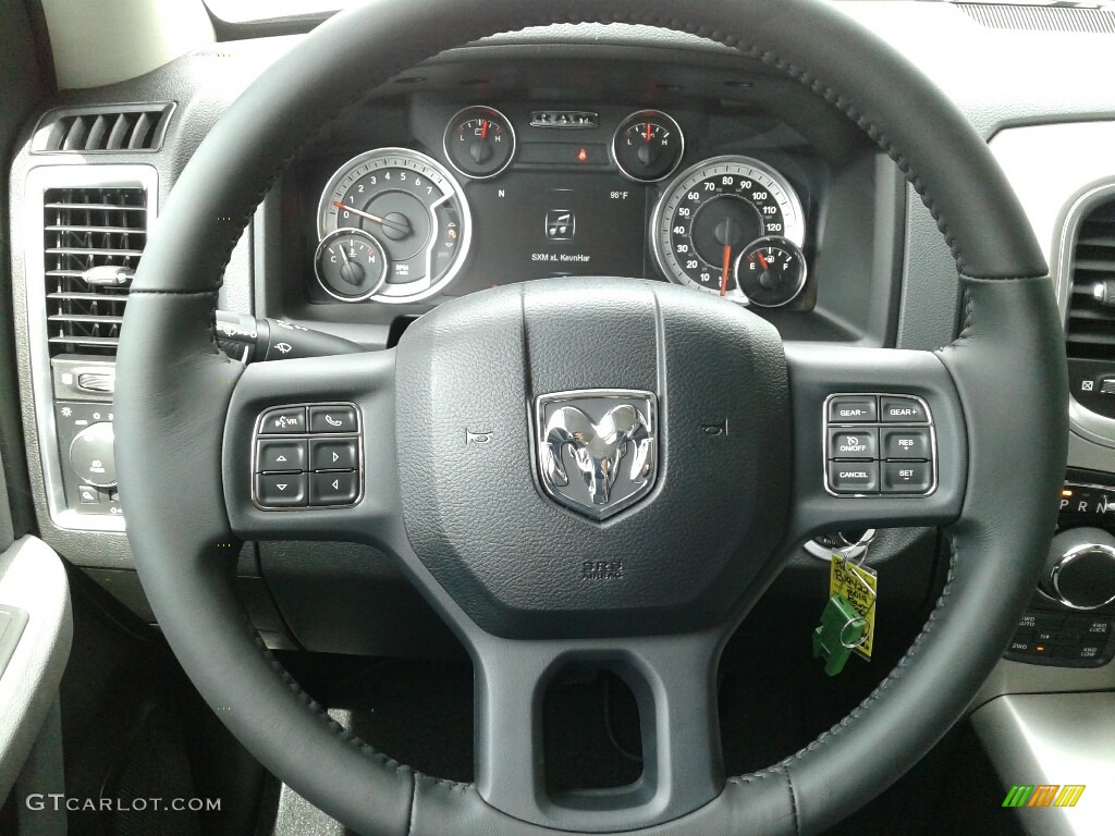 2019 Ram 1500 Classic Big Horn Quad Cab 4x4 Black/Diesel Gray Steering Wheel Photo #132111541
