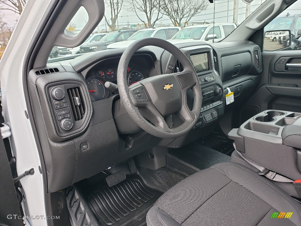 Jet Black Interior 2019 Chevrolet Silverado 1500 WT Crew Cab 4WD Photo #132118558