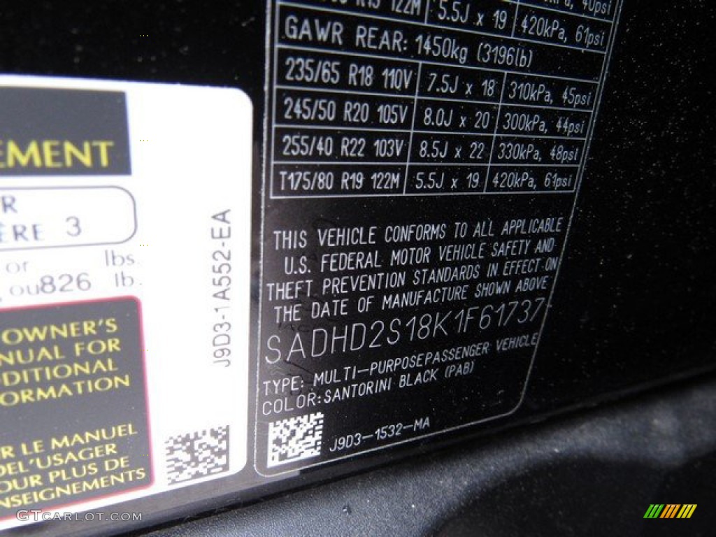 2019 I-PACE Color Code PAB for Santorini Black Metallic Photo #132120583