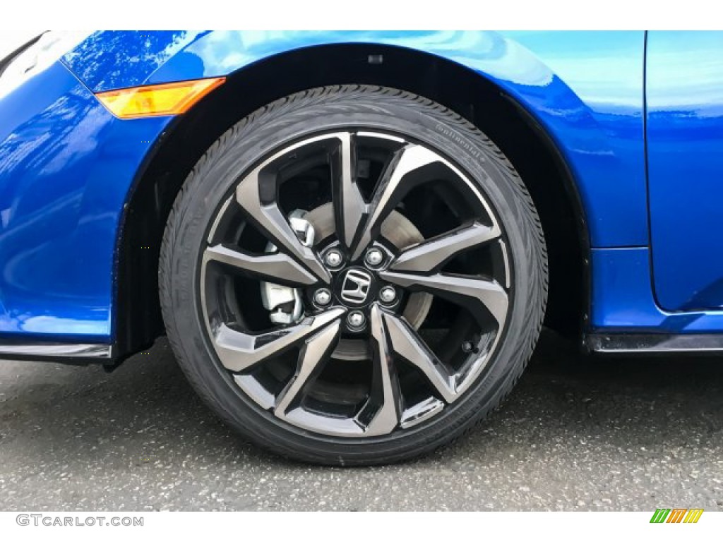 2019 Civic Sport Hatchback - Agean Blue Metallic / Black photo #9