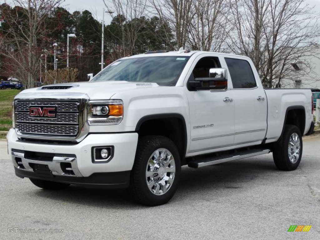 White Frost Tricoat 2019 GMC Sierra 2500HD Denali Crew Cab 4WD Exterior Photo #132124720