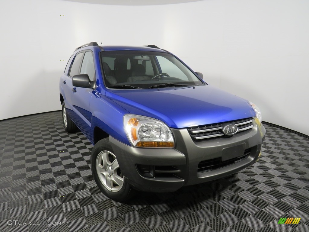 2008 Sportage LX - Smart Blue Metallic / Black photo #4