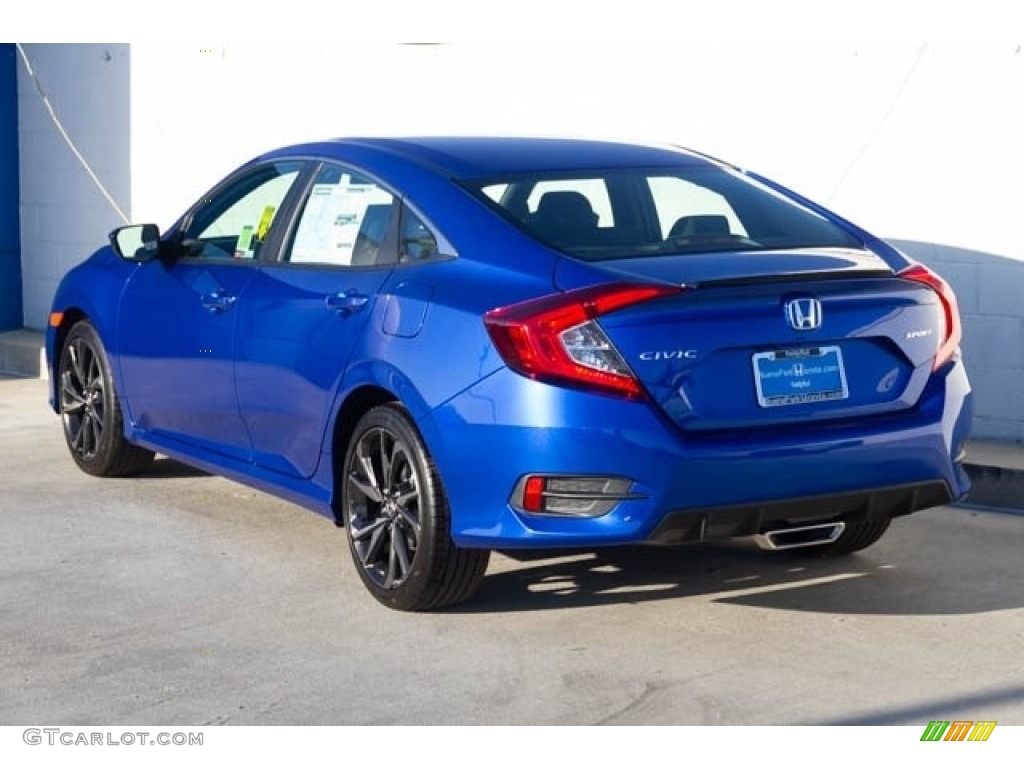 2019 Civic Sport Sedan - Agean Blue Metallic / Black photo #2