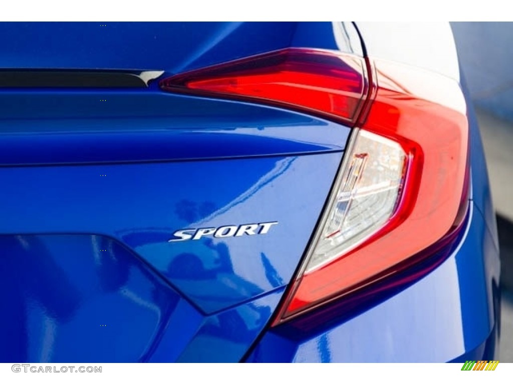 2019 Civic Sport Sedan - Agean Blue Metallic / Black photo #8