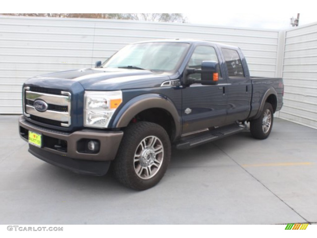 2016 F250 Super Duty King Ranch Crew Cab 4x4 - Blue Jeans Metallic / Platinum Pecan photo #4