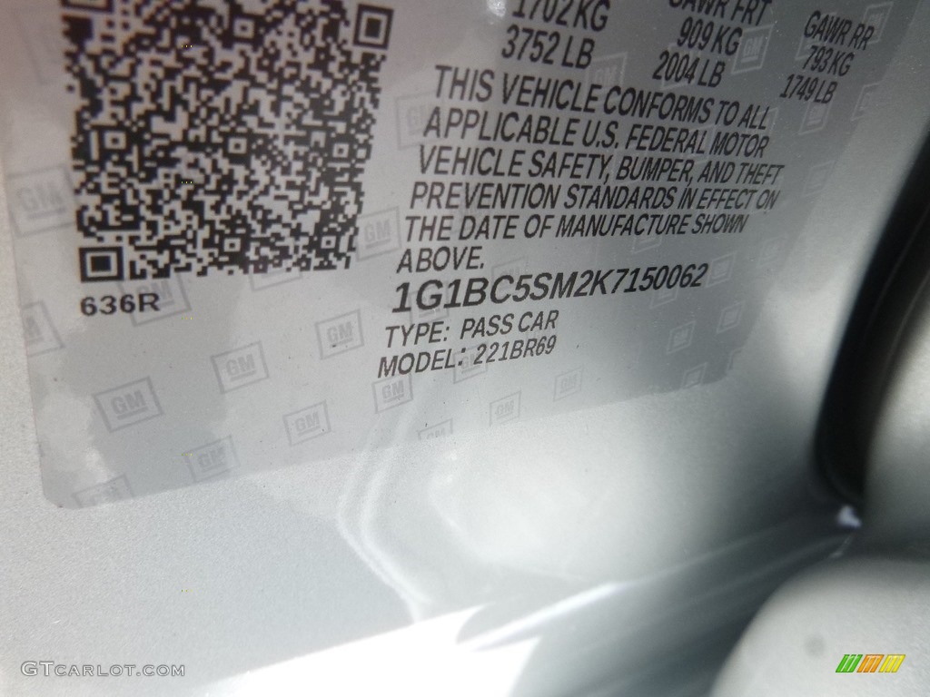 2019 Cruze LS - Silver Ice Metallic / Jet Black/­Galvanized photo #16