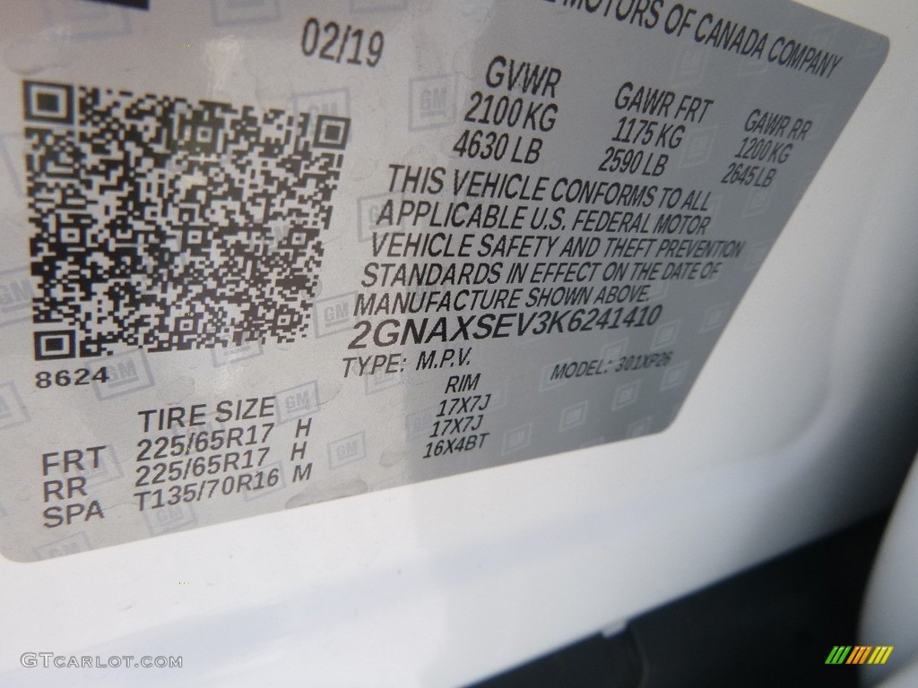 2019 Equinox LS AWD - Summit White / Medium Ash Gray photo #16