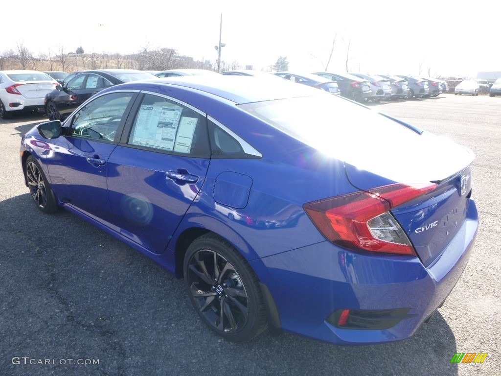 2019 Civic Sport Sedan - Agean Blue Metallic / Black photo #2