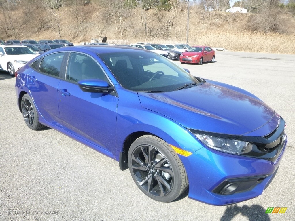 2019 Civic Sport Sedan - Agean Blue Metallic / Black photo #5