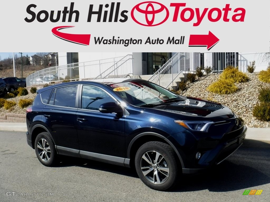 2018 RAV4 XLE AWD - Galactic Aqua Mica / Black photo #1
